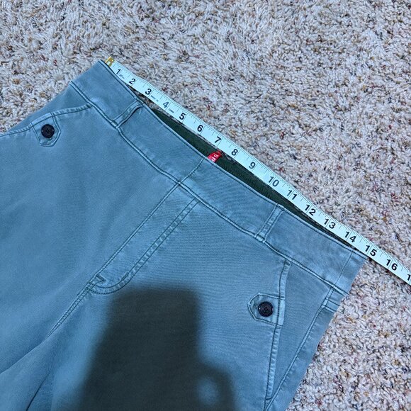 Spanx Stretch Twill Cropped Wide Leg Pant Green - Picture 12 of 14
